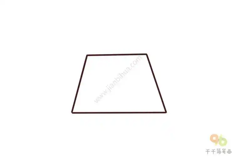 创意几何图形梯形画老虎简笔画