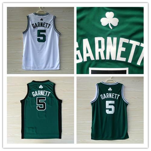凯尔特人队5号加内特新面料球衣背心刺绣篮球服比赛训练