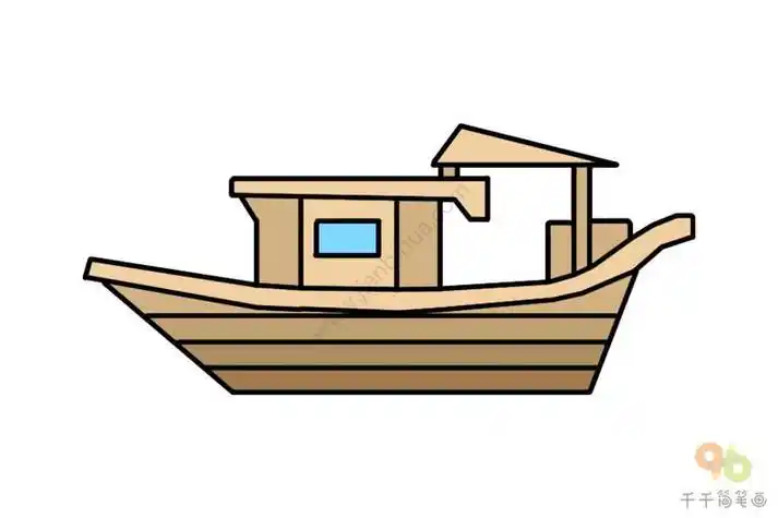 strong>木船简笔画 /strong>步骤教程