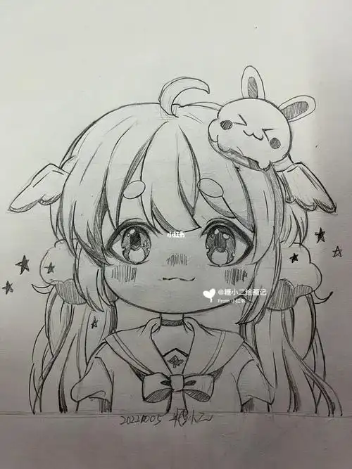 q版女生头像临摹