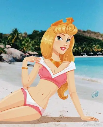 当迪士尼的公主们穿上比基尼插画家dariainsdariart