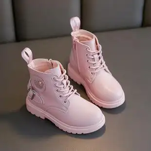 女童马丁靴2020年新款秋冬真皮单靴加绒童鞋儿童短靴加厚雪地靴子