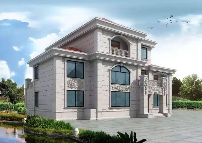 石材别墅外墙象牙白效果图鉴赏paris fashion石材别墅外墙永定红效果