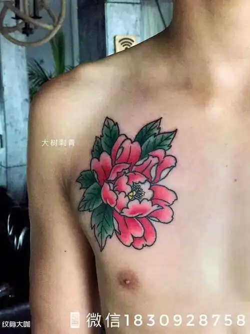牡丹_纹身图案手稿图片_李修的纹身作品集