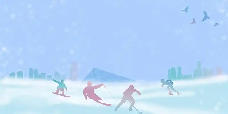 蓝色渐变运动冬奥会展板背景