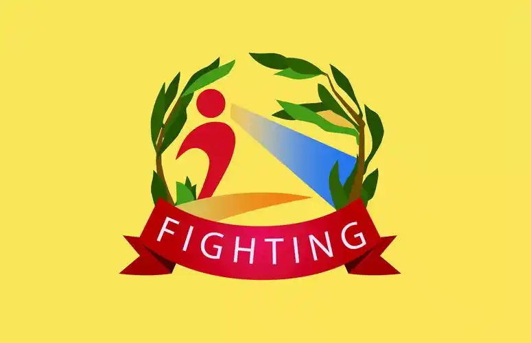 八年级2班班旗设计图案fighting与橄榄枝素材