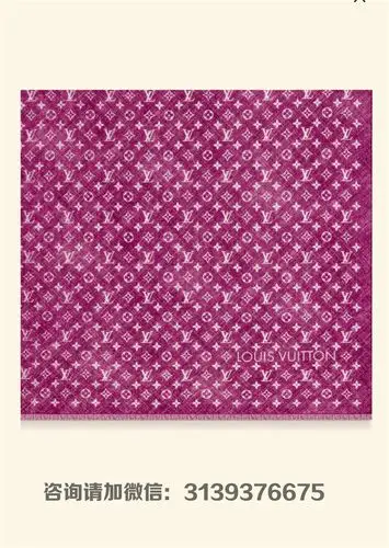 lv路易威登紫色纯棉丹宁纹理白色印花monogramdenim长围巾披肩mp2431