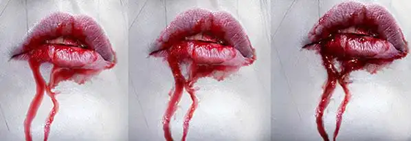 ps给美女嘴角添加流血非主流恐怖效果