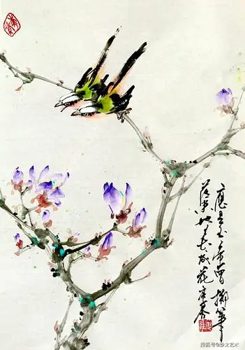 妙之写意国画玉兰