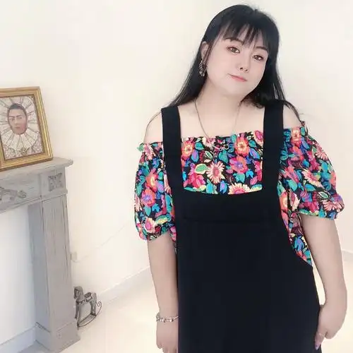 大码胖女mm套装背带裤夏季