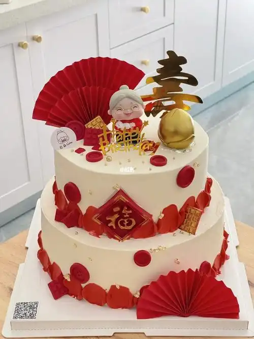 祝寿蛋糕 #老人 #奶奶 #姥姥 #妈妈 #双层生日蛋糕