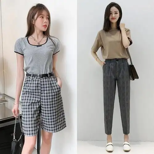 格子裤怎样搭配上衣好看格子裤子配什么上衣好看