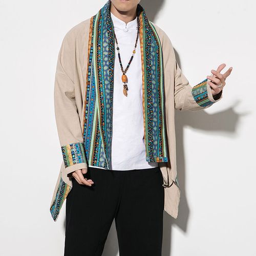 藏装男士新款秋季藏式风衣潮款青年藏族服饰藏袍服装民族风外套潮