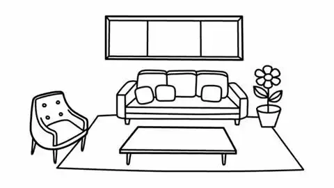 教儿童绘画彩色客厅