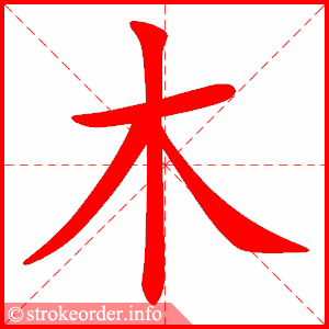 木的部首:木        木的笔画数