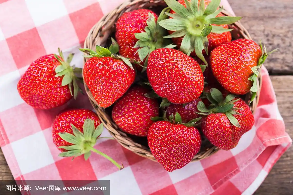 餐巾,草莓,清新,碗,格子图案