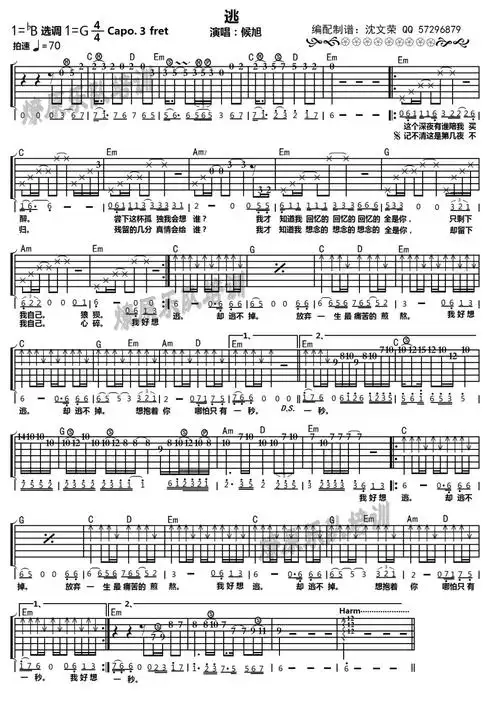 逃(吉他谱)