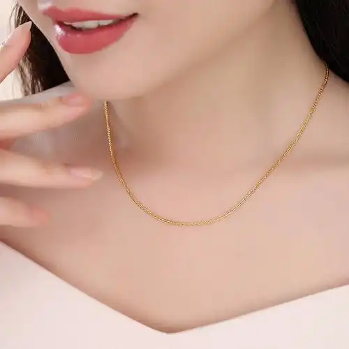 潮宏基chjjewellery幸福美满足金黄金项链女款计价xxg30000949约535g