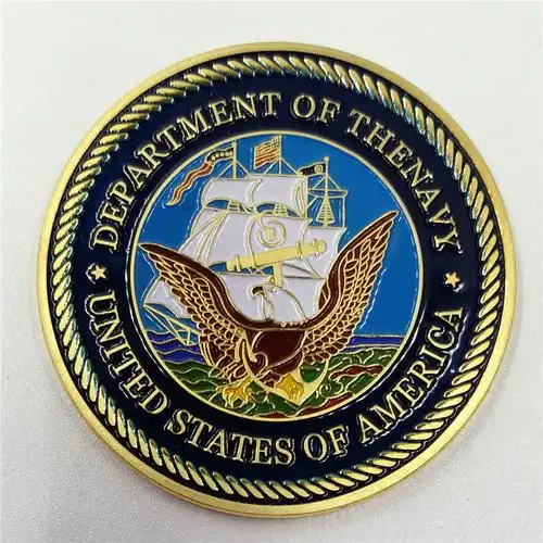 纪念币硬币_美国海军部白头海雕勋章纪念币 usn美国海军军徽硬币外国