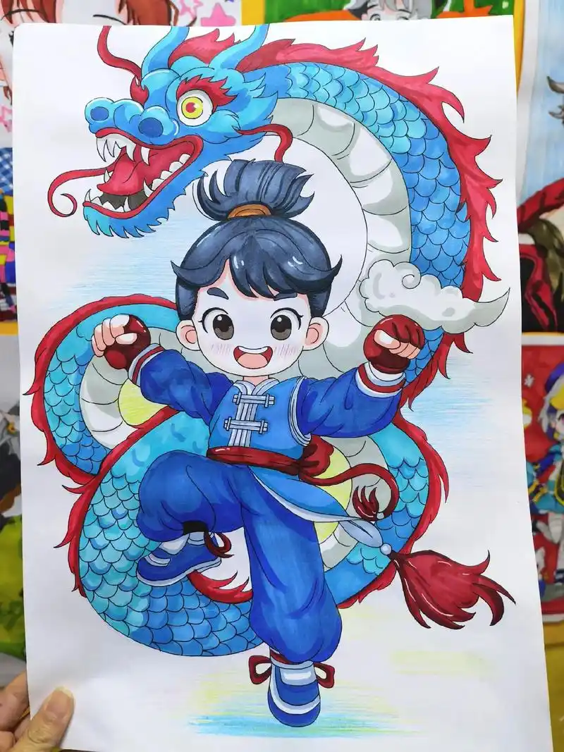 小龙人～#绘画过程分享 #动漫手绘 #q版人物 #漫画男孩  - 抖音