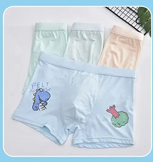 儿童内裤男童冰丝夏季学生小男孩平角男孩中大童10岁宝宝短裤b002太空