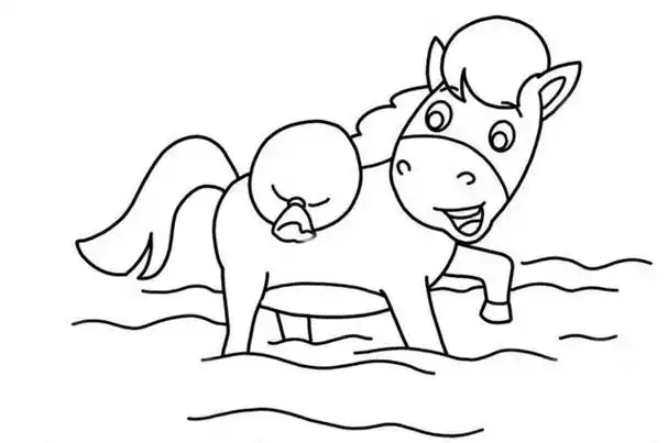 小马过河怎么画简笔画简单的