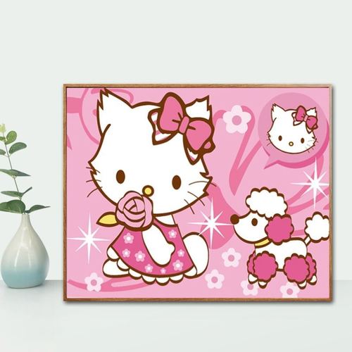 数字油画diy自绘填色画成人减压手工现代简约客厅装饰油彩画花卉