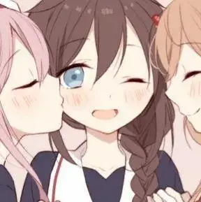 三人动漫闺蜜头像:我从来三分钟热度,唯你在我心上动辄反复