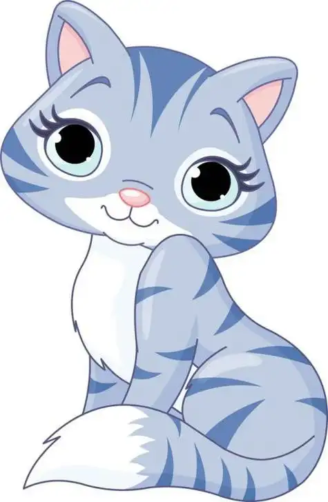 小猫咪绘画步骤6只可爱的卡通小猫咪矢量图可爱的小动物 小动物简笔画