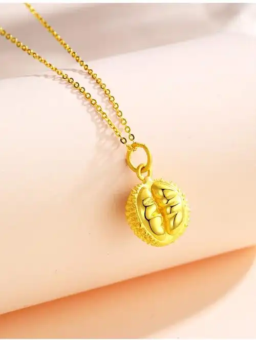老凤凰黄金吊坠999足金榴莲(留恋)3d硬金坠子金项链送女友生日礼物 a