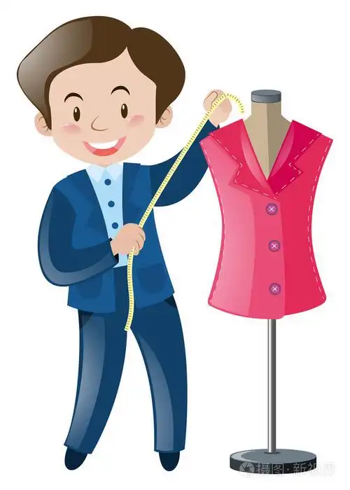 裁缝和套粉红色的西装