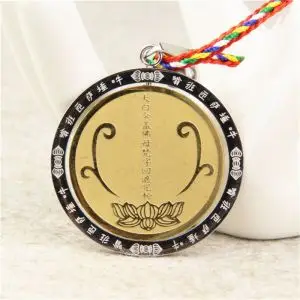 密宗钛钢大白伞盖佛母咒轮项链吊坠护身符经文挂件转运保平安