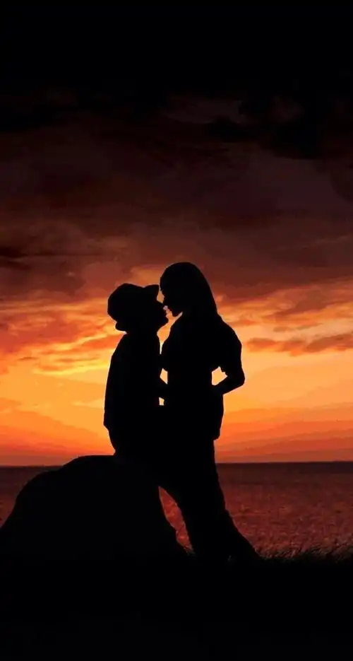 黄昏落日情侣唯美浪漫iphone苹果手机壁纸