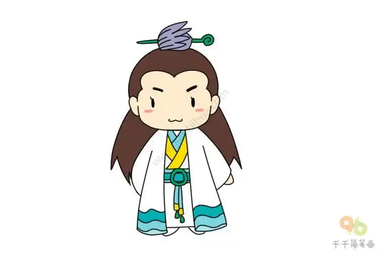 的简笔画古风公子简笔画步骤教程古风公子简笔画步骤古代小男孩简笔