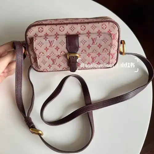 lvvintage单宁牛仔树莓色相机包