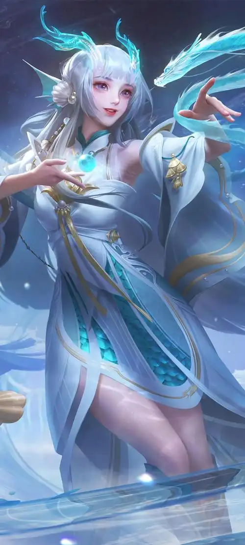 王者荣耀西施-游龙清影全面屏手机壁纸