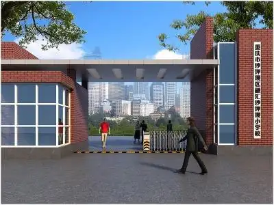 3d现代学校门卫室设计模型下载3d现代厂区大门模型下载3d现代风格小区