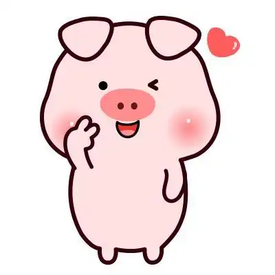 简笔画小猪头像彩色