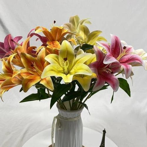 两支装两朵花3d小百合仙仿真花花束纯手工立体装饰迷你欧式摄影