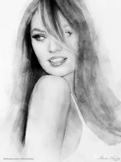 美女艺术家amro ashry漂亮的女性人物肖像画