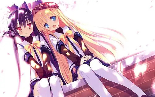 壁纸 两个动漫女孩,女学生,阳光 2880x1800 hd 高清壁纸, 图片, 照片