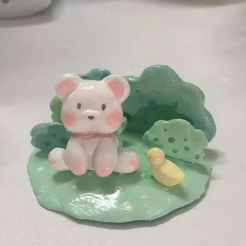 石塑粘土树丛中的小熊02教程上线啦