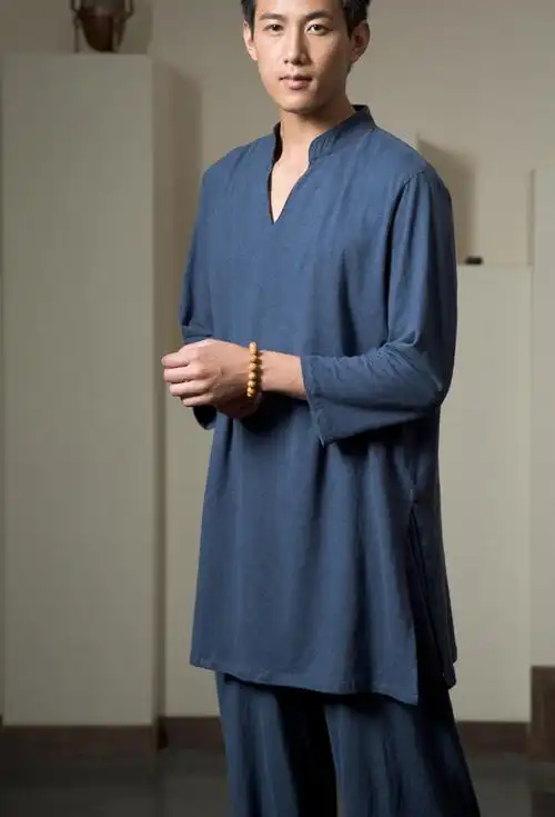 慈缘原创中国国风禅服男居士古风汉服棉麻布衣衬衫