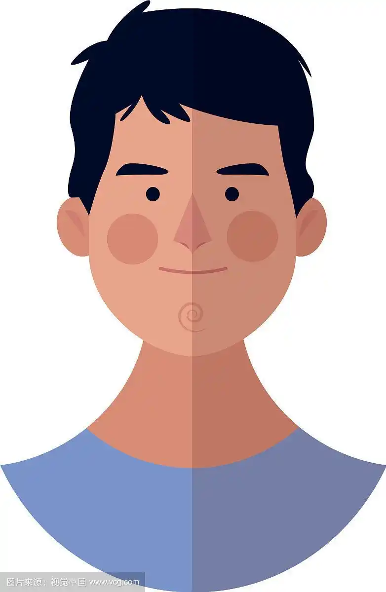 年轻人脸卡通