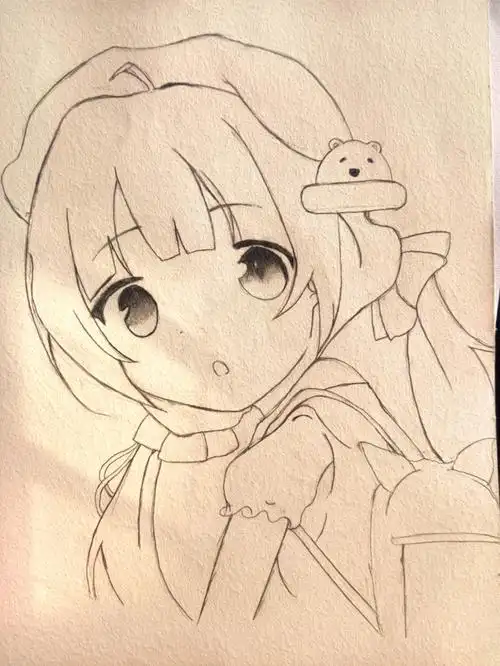 临摹可爱女孩过程图