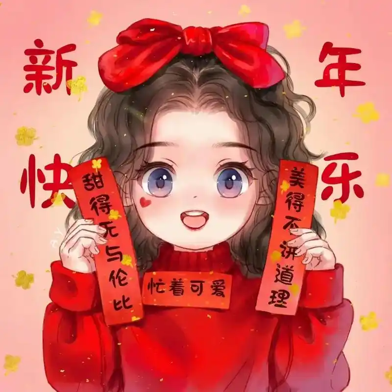 新年快乐 兔年喜庆可爱头像.新年该换头像了#新年快乐 #20 - 抖音