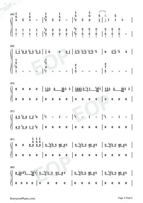 舞娘-蔡依林双手简谱预览3