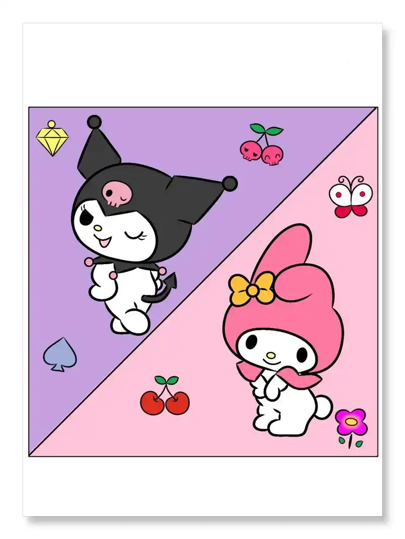 美乐蒂库洛米绘画.一起来画可爱的美乐蒂和库洛米吧!#库洛米  - 抖音