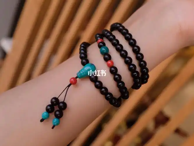 小叶紫檀佛珠_小叶紫檀_佛珠_绿松石_diy手工制作_时尚_配饰