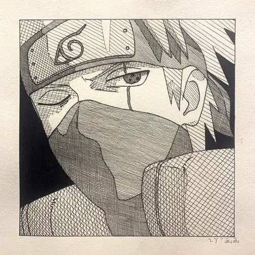 大家有空可以试试#手绘头像  #火影忍者  #画画  #卡卡西  #火影忍者